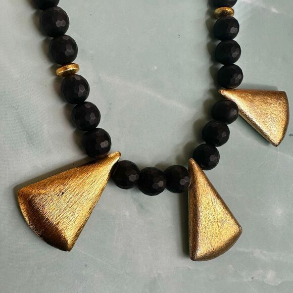 Molly Beads Black & Gold Statement Necklace - Picture 4 of 10